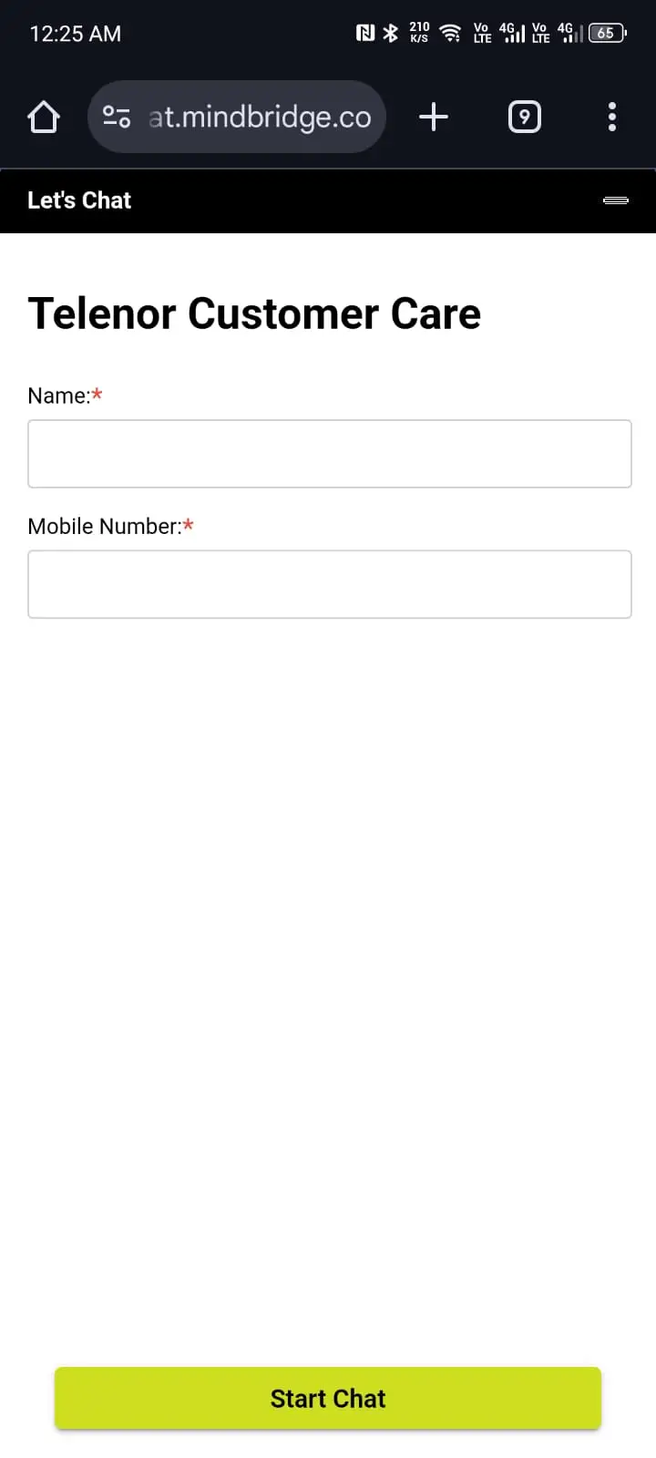 Telenor Customer Care Live Chat